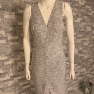 Banana Republic Gray V-Neck Midi Dress